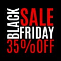 35 percent price off. Black Friday sale banner. Discount background. Special offer, flyer, promo design element. Vector Royalty Free Stock Photo